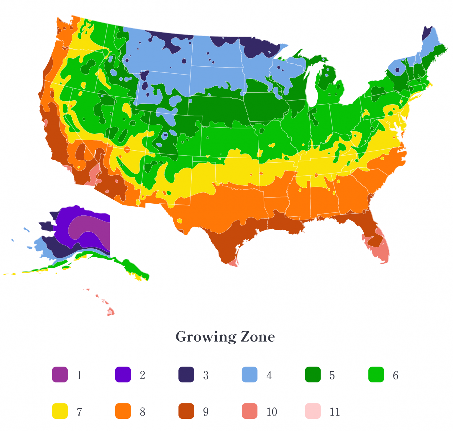 Growing Zone Map - Find Your Plant Hardiness Zone | Trees.com