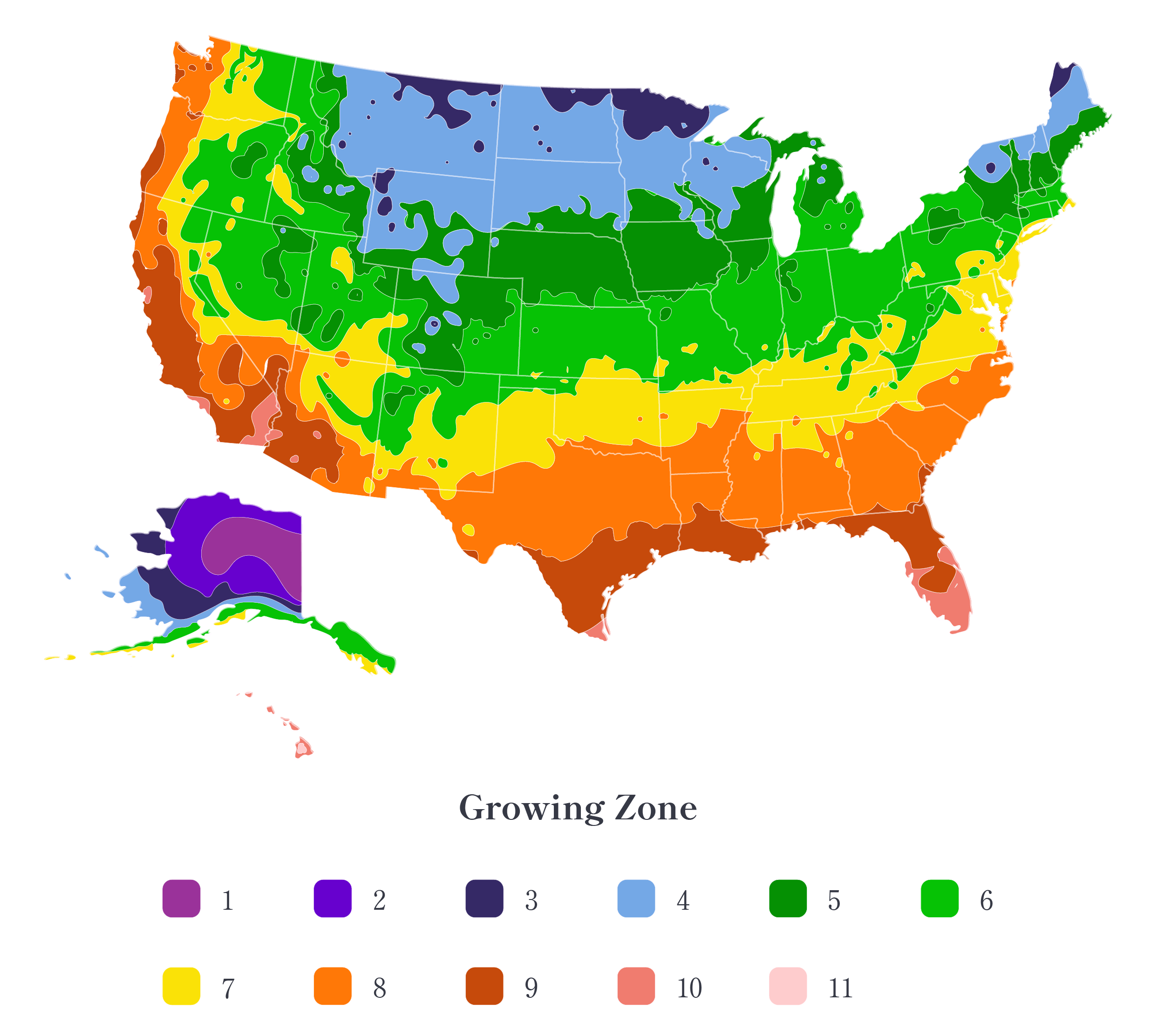 Growing Zone Map 